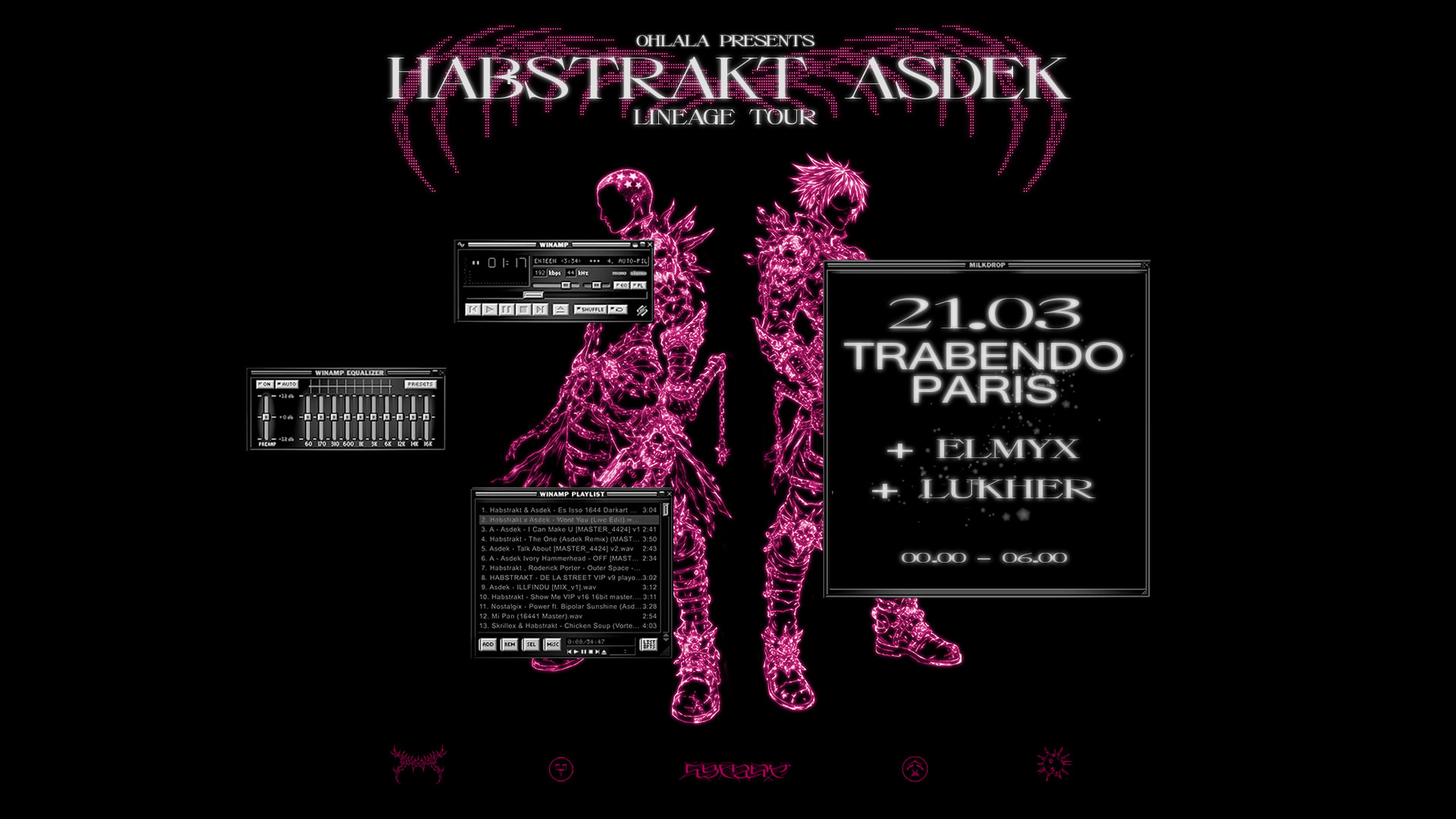 Affiche du Habstrakt & Asdek Lineage Tour au Trabendo, Paris